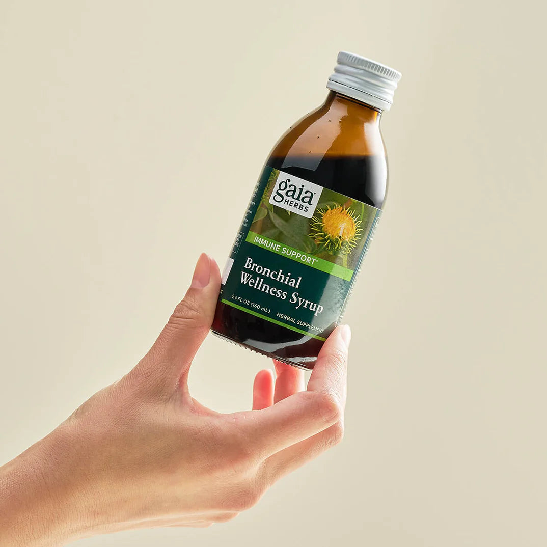 Jarabe para el bienestar bronquial de Gaia Herbs, 157 ml, para aliviar el dolor respiratorio