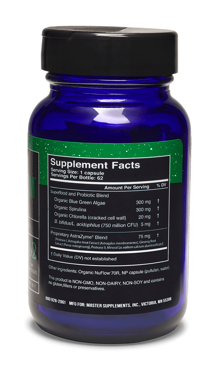 Suplemento superalimenticio Master Supplements US Enzymes CHLORA-XYM 62 cápsulas