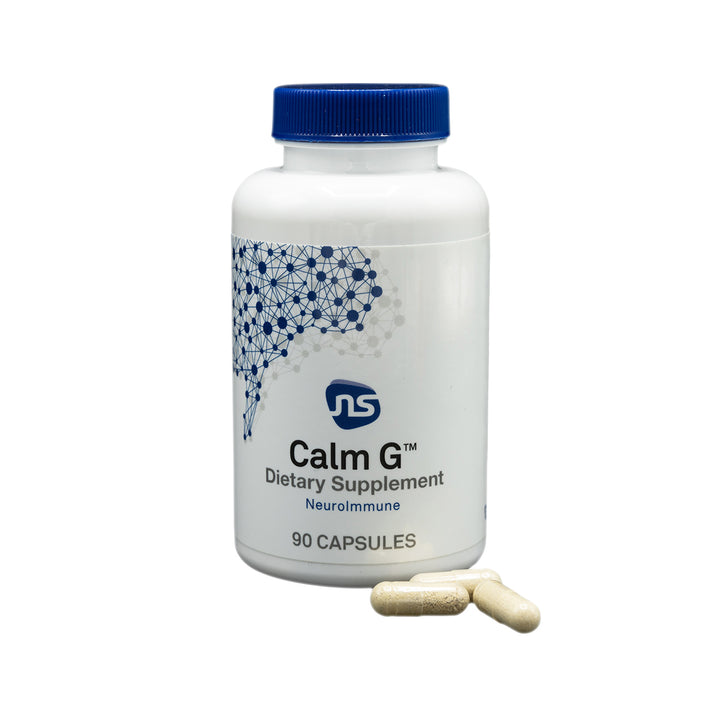 Suplemento dietético NeuroScience Calm G (90 cápsulas) que favorece la salud metabólica frente al estrés.
