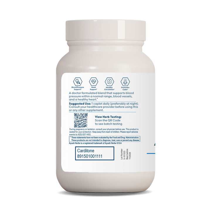 Ayush Herbs Carditone, suplemento ayurvédico para la salud cardíaca, 60 cápsulas
