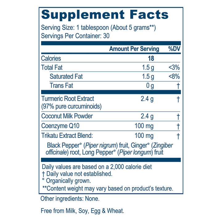 Ayush Herbs CoCurcumin Curcumin and CoQ10 Coconut Flavored Drink Mix 150 Grams