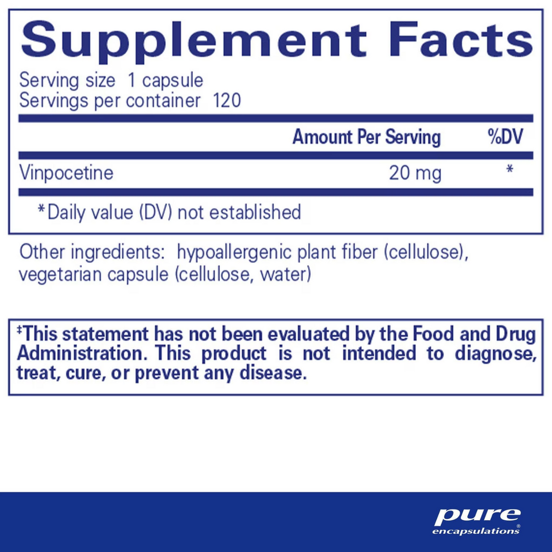 Pure Encapsulations Vinpocetine Brain Function Support Supplement 120 Capsules