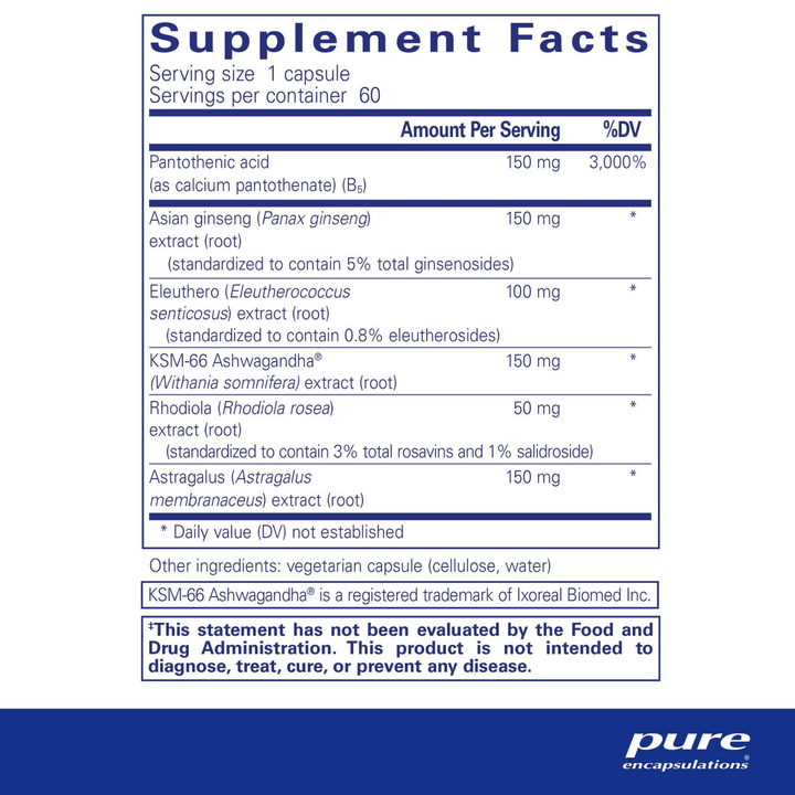 Pure Encapsulations Phyto-ADR Supports Adrenal Function 60 Capsules