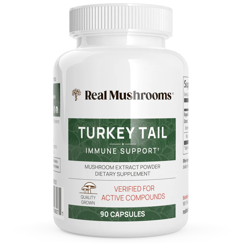 Extracto de cola de pavo con hongos auténticos, refuerzo inmunitario y bienestar natural, 90 cápsulas