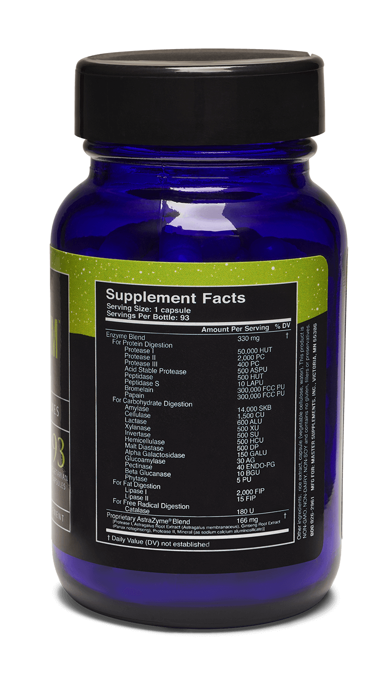 Suplemento enzimático digestivo Master Supplements US Enzymes DIGESTXYM 93 cápsulas