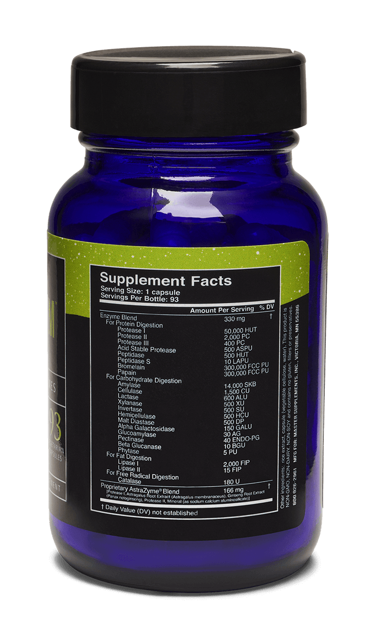 Suplemento enzimático digestivo Master Supplements US Enzymes DIGESTXYM 93 cápsulas