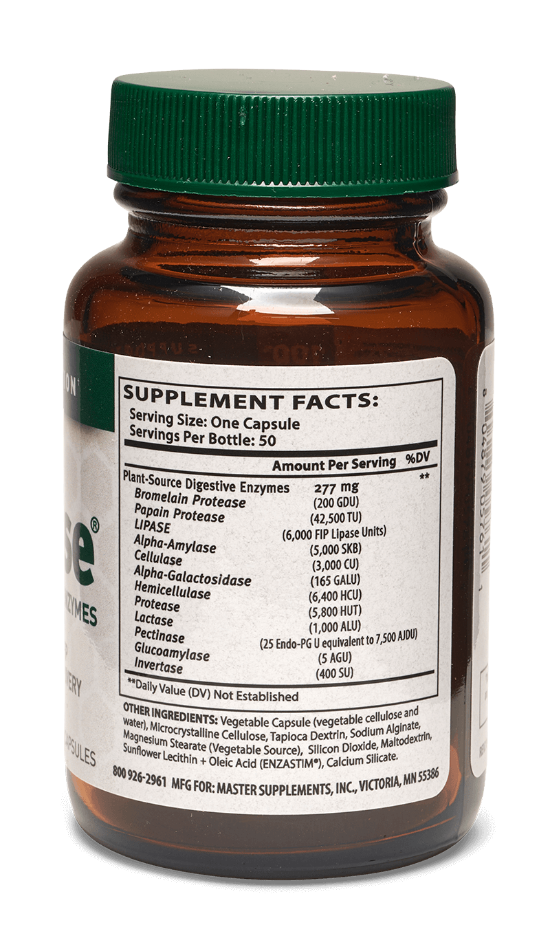 Master Supplements US Enzymes ENZALASE 93 Cápsulas Enzimas compatibles con probióticos