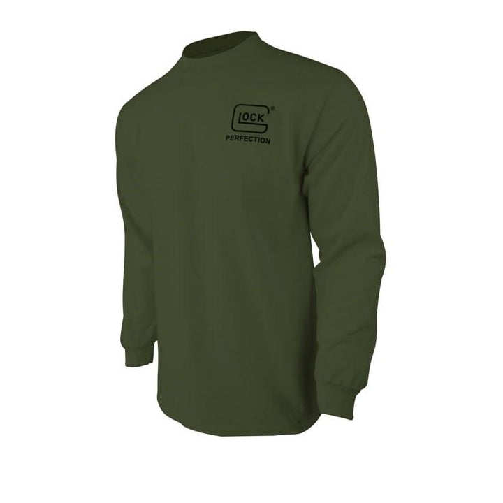 Glock Born in Austria Long Sleeve Shirt Military Green Soft Fabric Fit XL Size