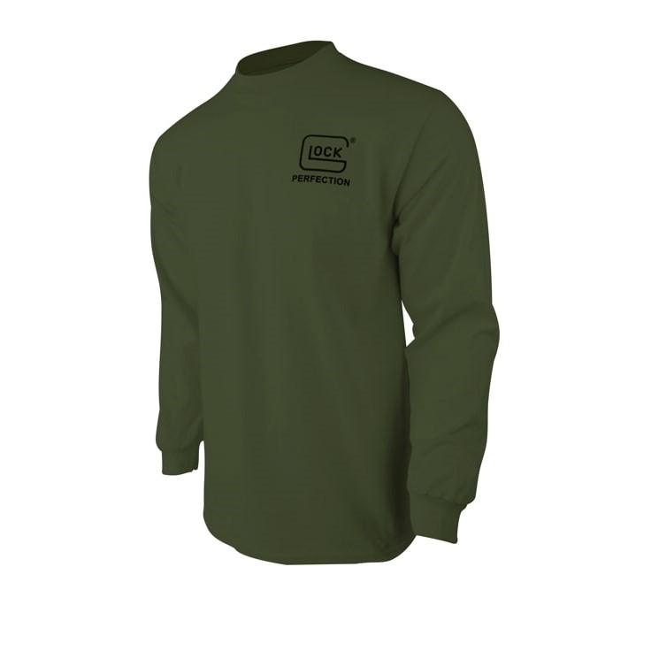 Glock Born in Austria Long Sleeve Shirt Military Green Soft Fabric Fit 2XL Size