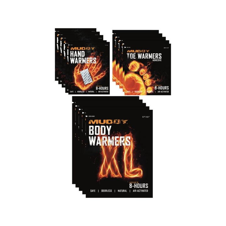 Muddy Disposable Hand and Foot Warmers Variety Pack Long Lasting Air Activated