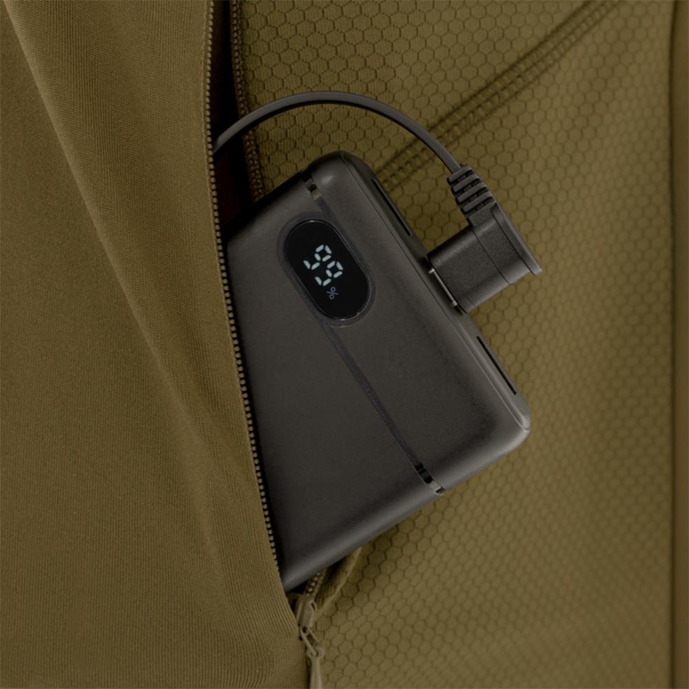 Muddy Nucleus Heated Quarter Zip Shirt Brown Clay L Adjustable Warm Comfortable