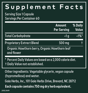 Gaia Herbs Hawthorn Supreme 60 Capsules Cardiovascular and Heart Health Support