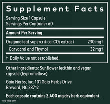 Load image into Gallery viewer, Gaia Herbs Oil of Oregano With Carvacrol and Thymol 60 Vegan Liquid Phyto-Caps
