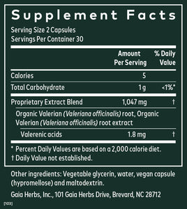 Gaia Herbs Pro Valerian Restful Sleep Support 60 Liquid Phyto Caps Supplement
