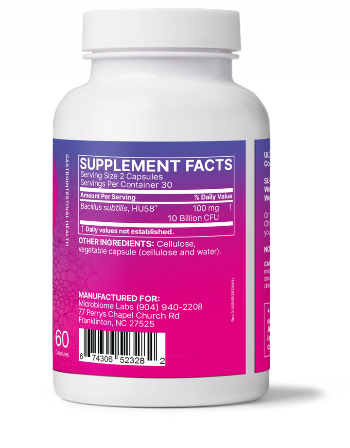 Microbiome Labs HU58 Probiotic 60 Caps Support Gut Health and Microflora Balance