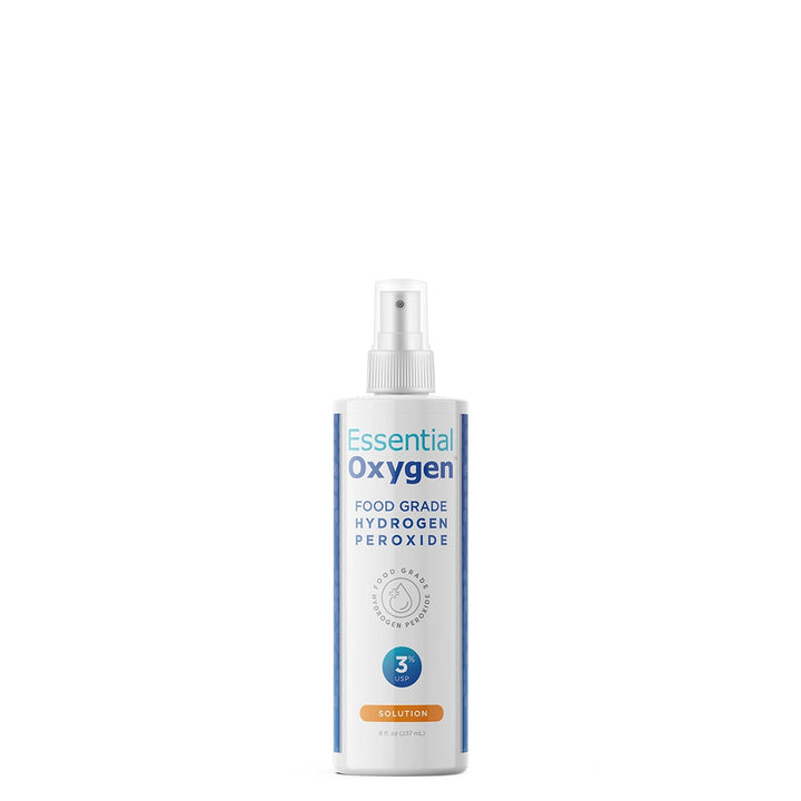 Spray de peróxido de hidrógeno de grado alimenticio Essential Oxygen de 8 oz que favorece la limpieza natural