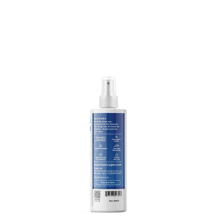 Spray de peróxido de hidrógeno de grado alimenticio Essential Oxygen de 8 oz que favorece la limpieza natural