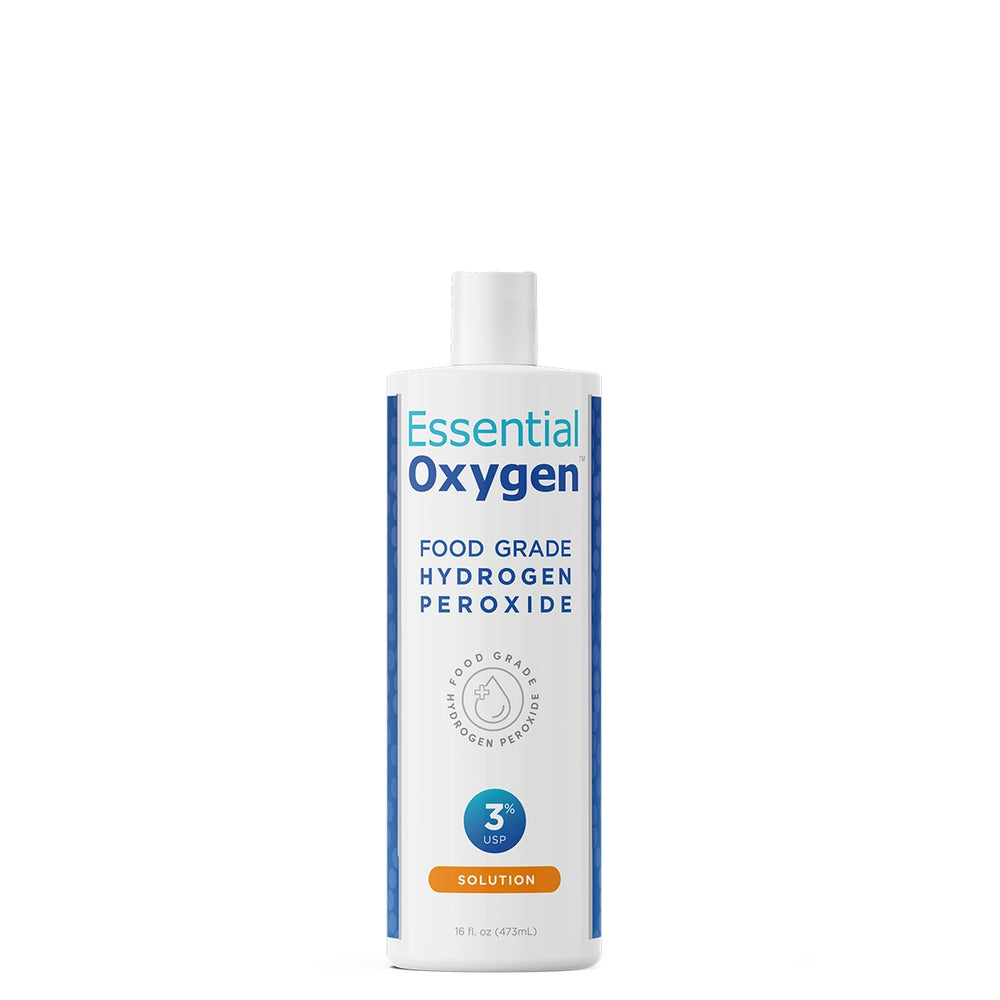 Peróxido de hidrógeno de grado alimenticio Essential Oxygen de 16 oz que favorece la higiene bucal