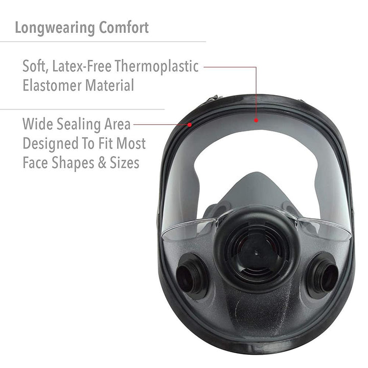 Honeywell North 5400 Series Full Face Respirator Mask Dual Connector Fit M/L