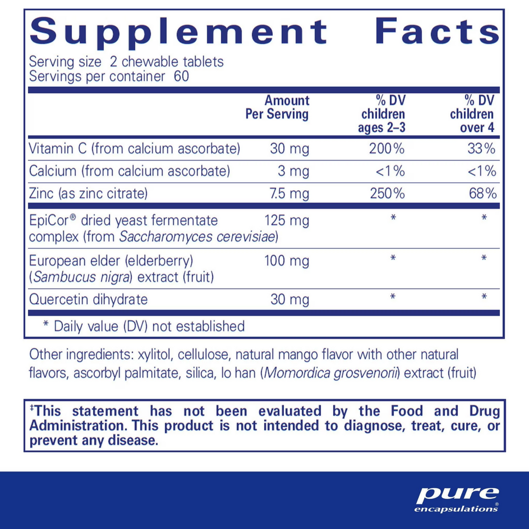 Pure Encapsulations PureDefense Chewables Supports Immune Function 120 Count