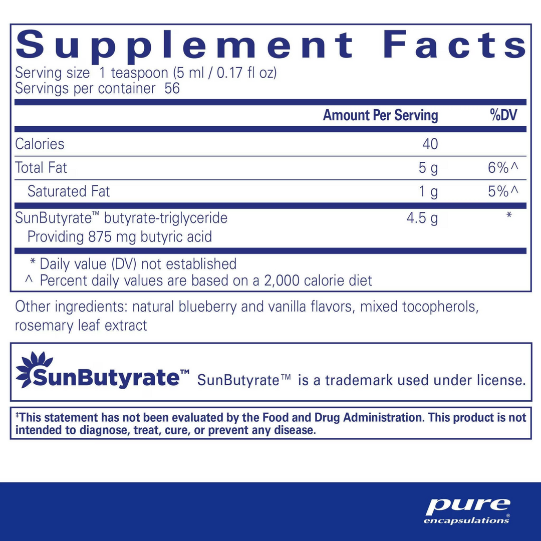 Pure Encapsulations SunButyrate TG Liquid Supports Gut Health 280 ml