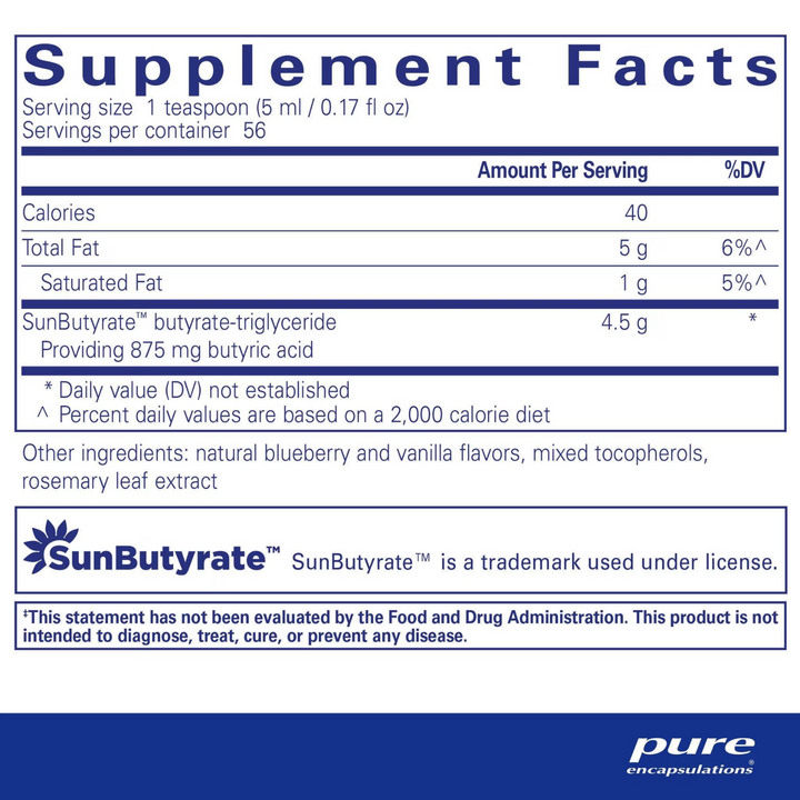 Pure Encapsulations SunButyrate TG Liquid Supports Gut Health 280 ml