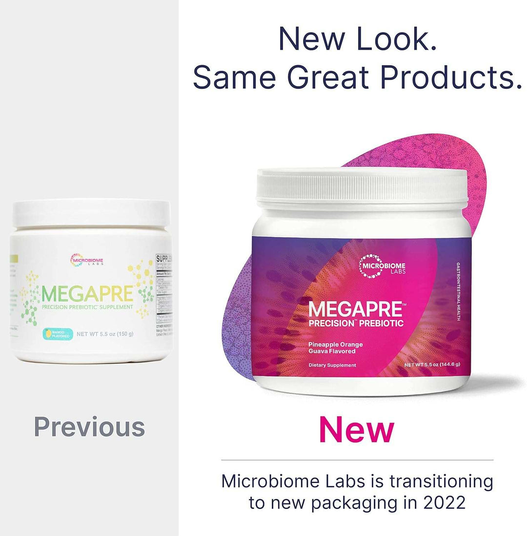 El polvo prebiótico MegaPre de Microbiome Labs (157 g) promueve la salud intestinal y la diversidad.