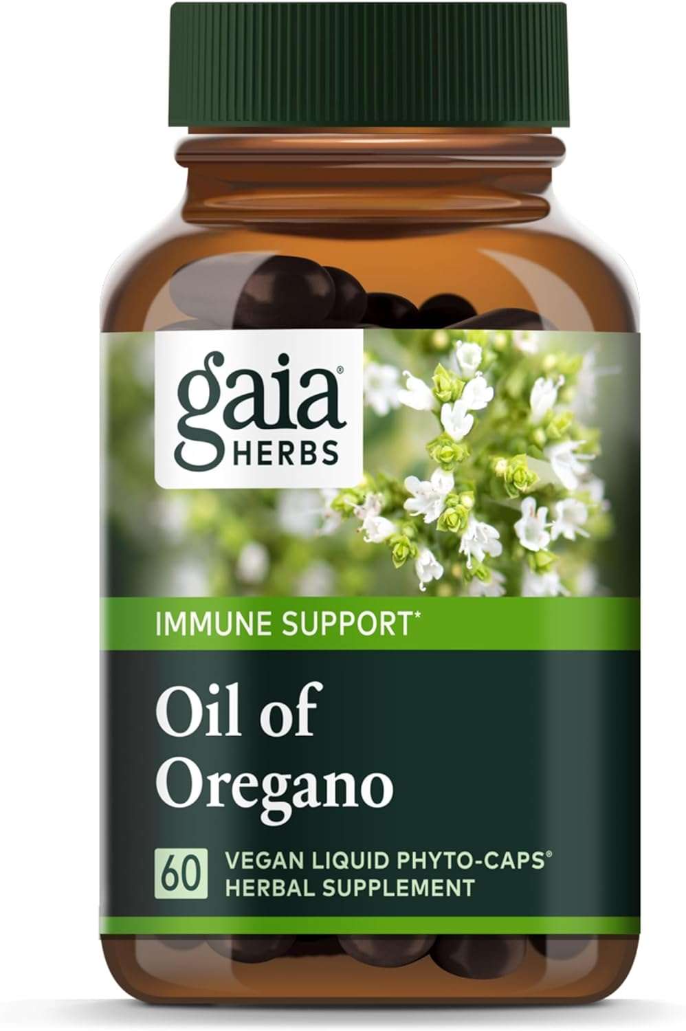 Gaia Herbs Oil of Oregano With Carvacrol and Thymol 60 Vegan Liquid Phyto-Caps