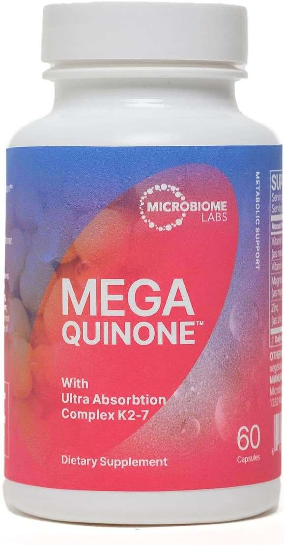 Microbiome Labs MegaQuinone K2 7 Probiotic 60 Capsules Supports Bone Health