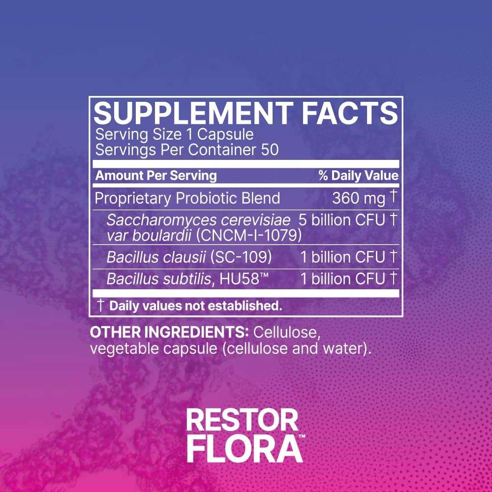 Cápsulas probióticas RestorFlora de Microbiome Labs (50 unidades) para apoyar la salud digestiva