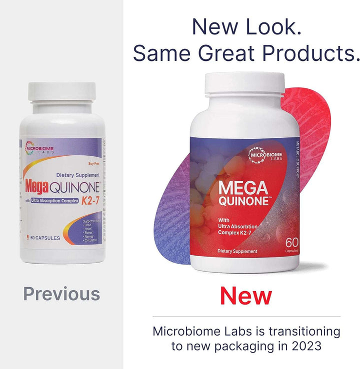 Microbiome Labs MegaQuinone K2 7 Probiotic 60 Capsules Supports Bone Health