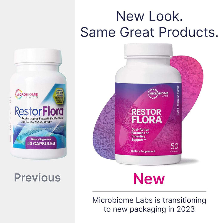 Cápsulas probióticas RestorFlora de Microbiome Labs (50 unidades) para apoyar la salud digestiva