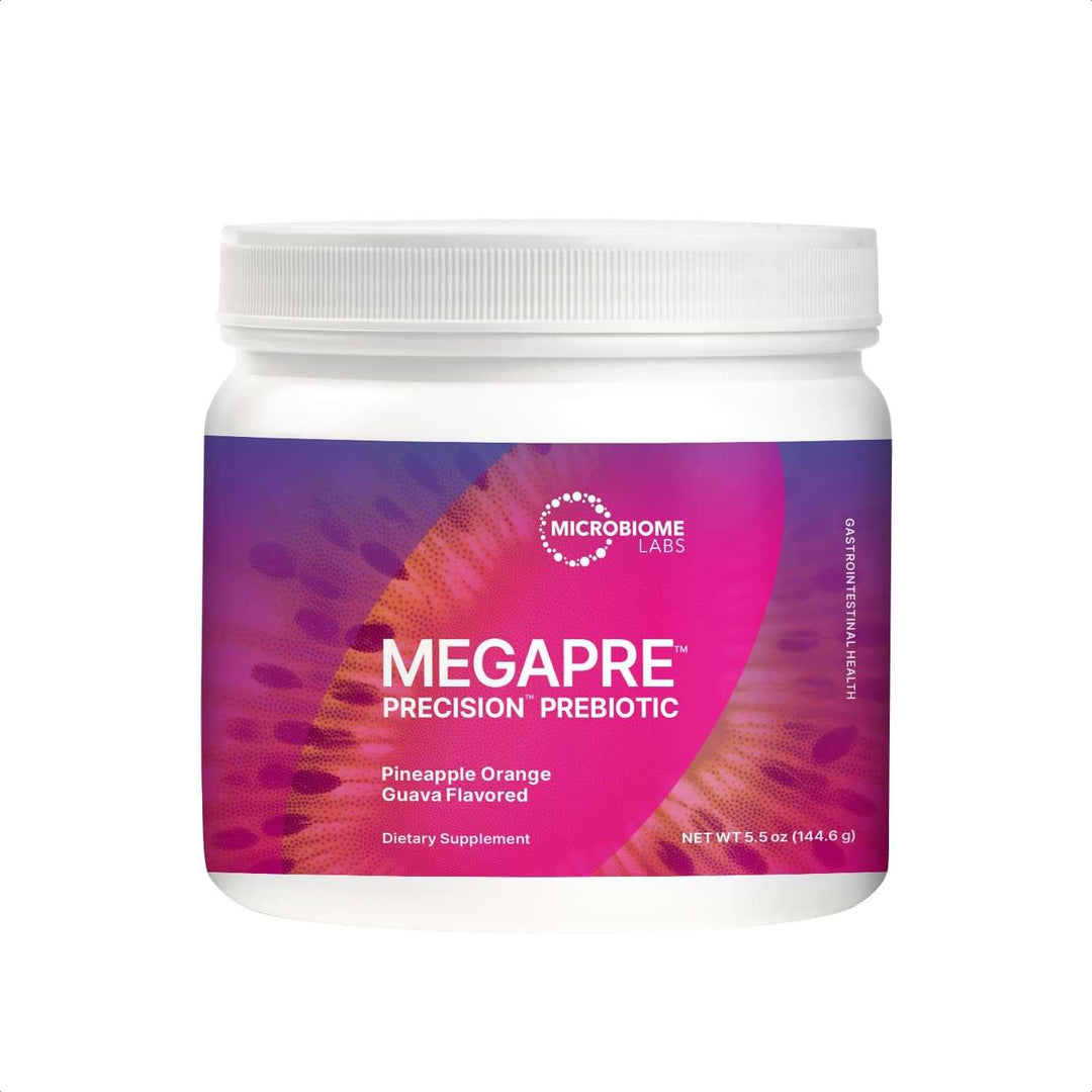 El polvo prebiótico MegaPre de Microbiome Labs (157 g) promueve la salud intestinal y la diversidad.