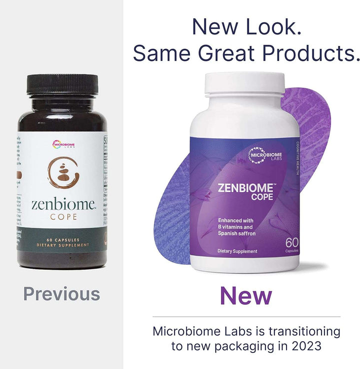 ZenBiome Cope 60 cápsulas de Microbiome Labs: favorece el estrés y el equilibrio emocional.