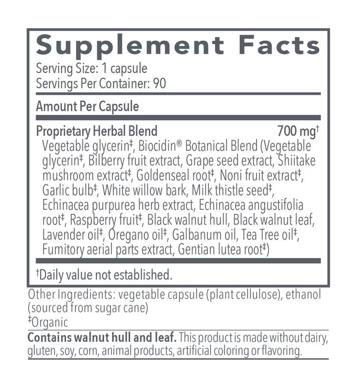 Biocidin Botanical Formulas Biocidin Microbiome Support 90 Capsules
