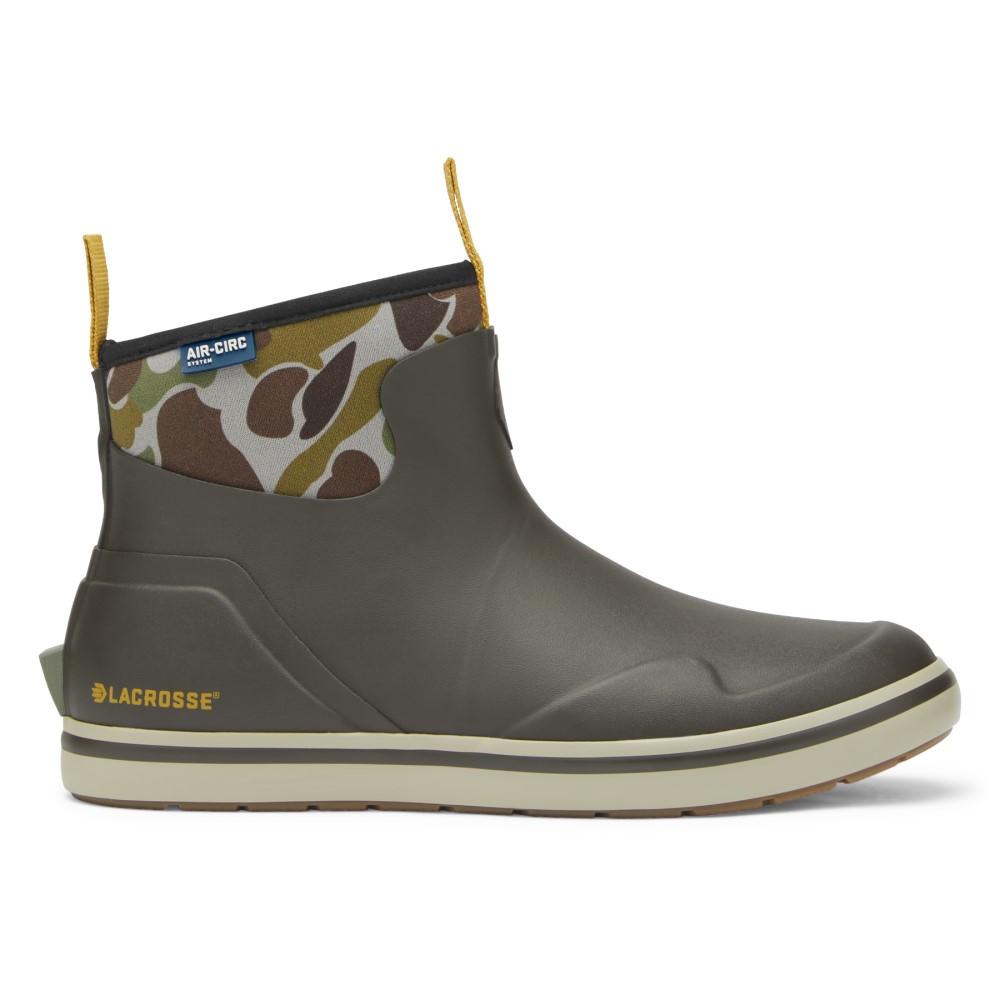 LaCrosse Men Alpha Deck Boot 6 Inch Black Olive Camo Outdoor Comfort Size 11