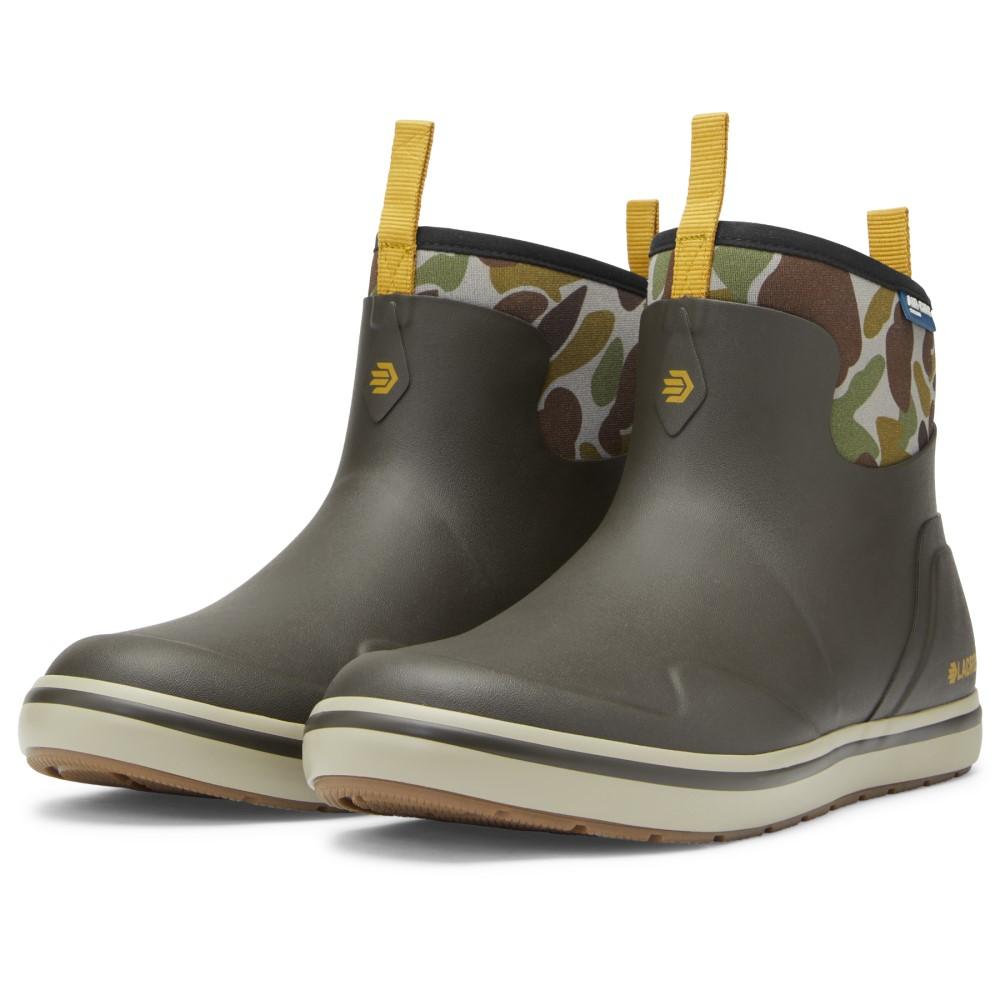 LaCrosse Men Alpha Deck Boot 6 Inch Black Olive Camo Outdoor Comfort Size 13