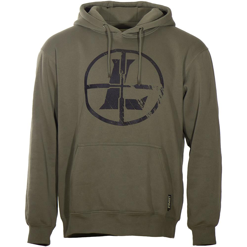 Sudadera con capucha Leupold Distressed Reticle, color verde ceniza, suave, de peso medio, talla 3XL