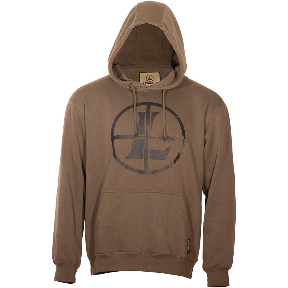 Leupold Distressed Reticle Hoodie Otter 2XL Comfortable Midweight Sweatshirt