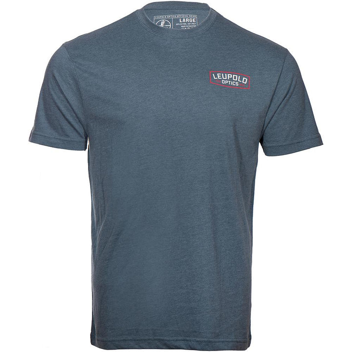 Camisa de manga corta con insignia Leupold índigo, cómoda, suave y casual, talla M