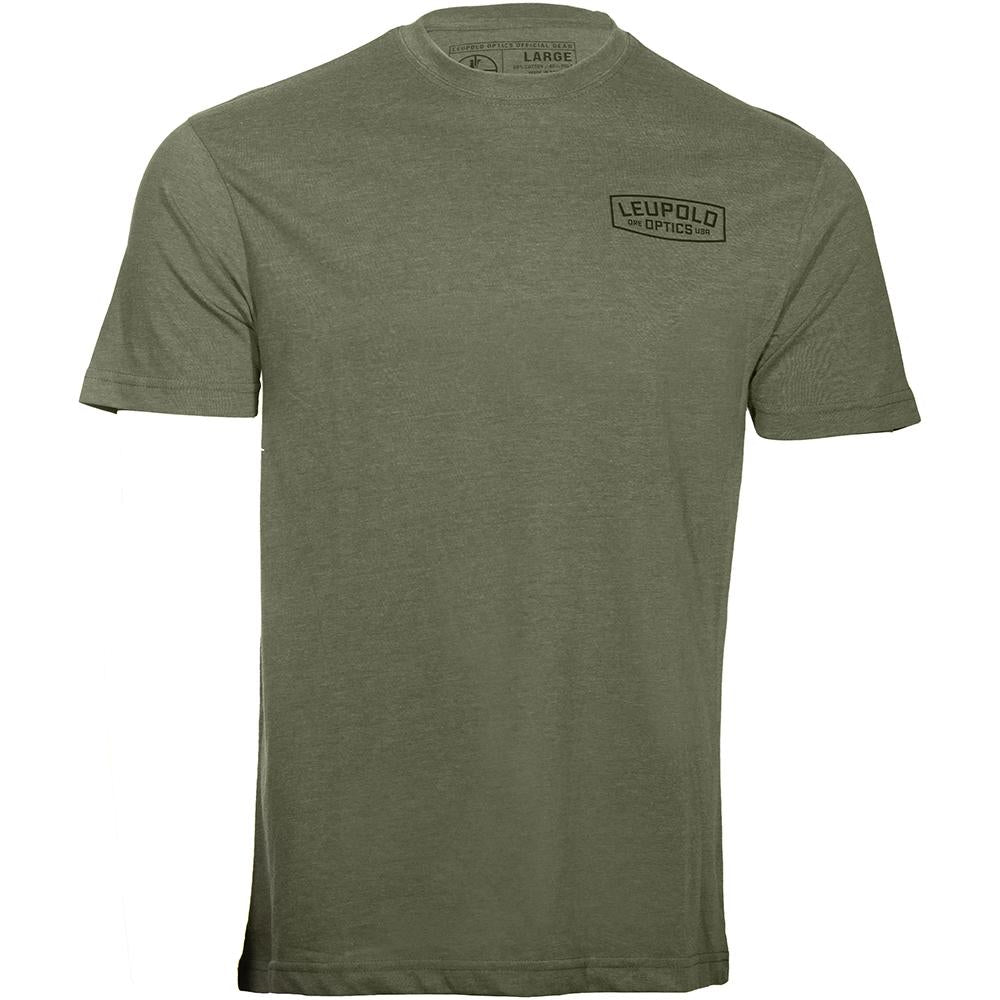 Camiseta con insignia Leupold, color verde oliva claro, cómoda y suave camisa de algodón de manga corta, talla XL