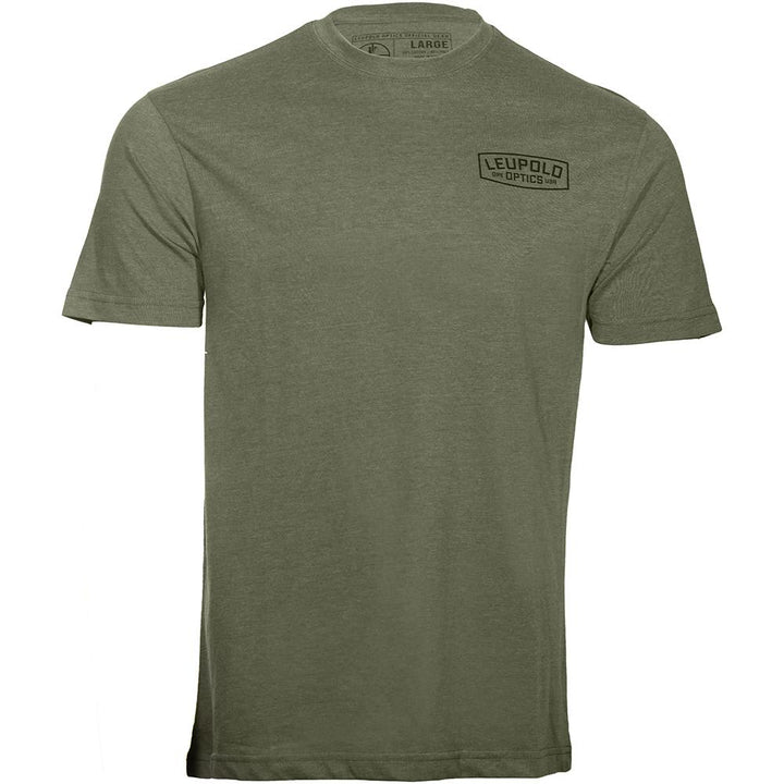 Camiseta con insignia Leupold, color verde oliva claro, cómoda y suave camisa de algodón de manga corta, talla XL