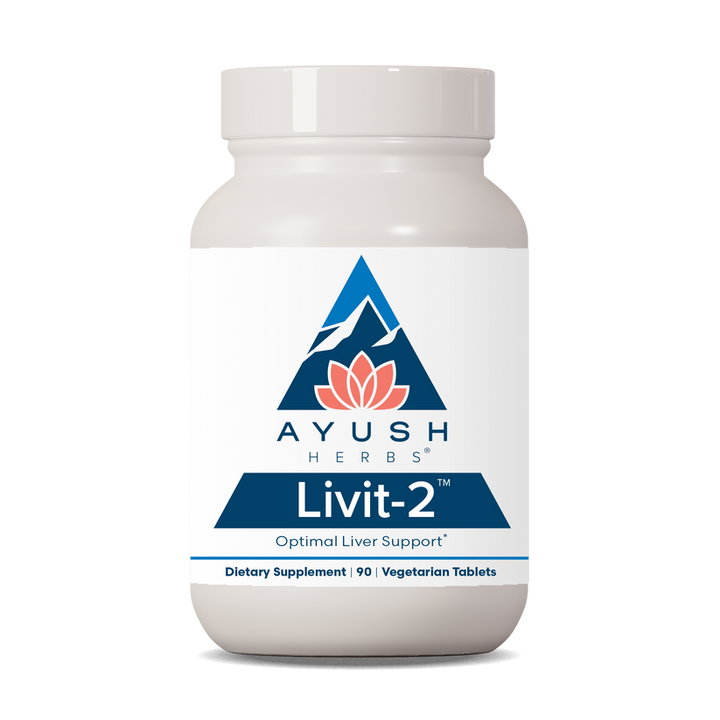 Ayush Herbs Livit-2 Natural Ayurvedic Daily Liver-Support 90 x 500mg Tabs