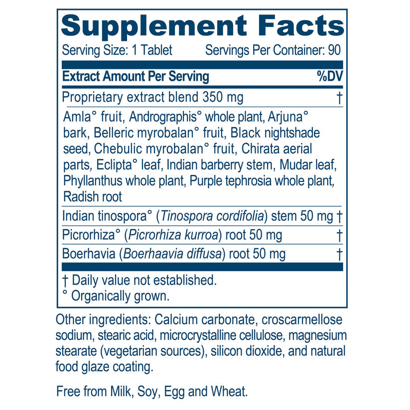 Ayush Herbs Livit-2 Natural Ayurvedic Daily Liver-Support 90 x 500mg Tabs