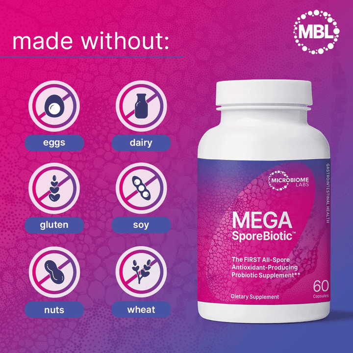 Microbiome Labs MegaSporeBiotic Probiotic Capsules 60 Count Gut Health Support