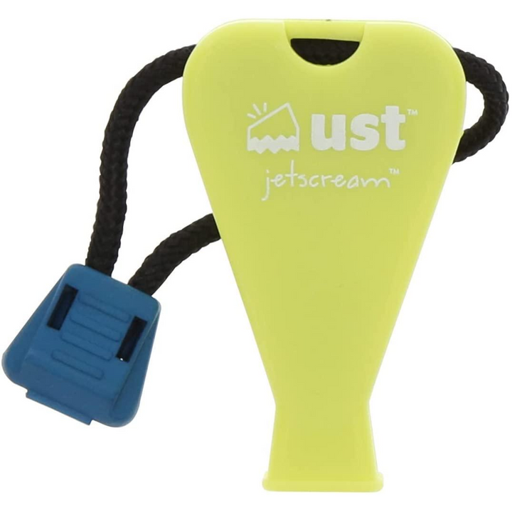 Silbato Jet Scream amarillo de 2,3 pulgadas de largo de Ultimate Survival Technologies