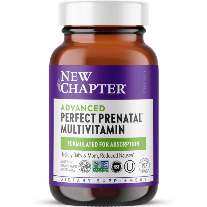 Multivitamínico prenatal de alimentos integrales New Chapter Perfect, 192 comprimidos vegetarianos