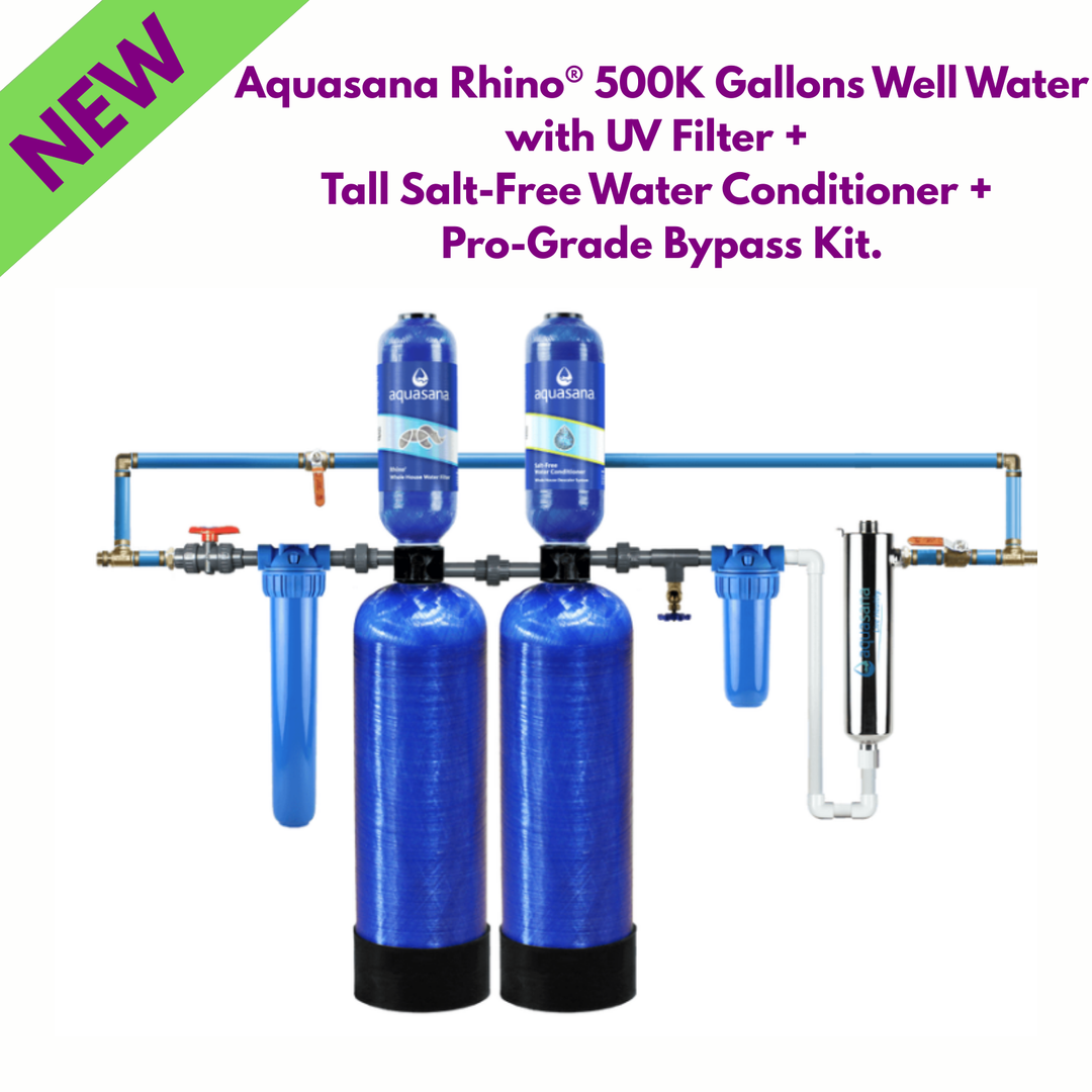 Aquasana Rhino Well Whole House Filtration + UV +Salt-Free Conditioner + Pro-Grade  Kit