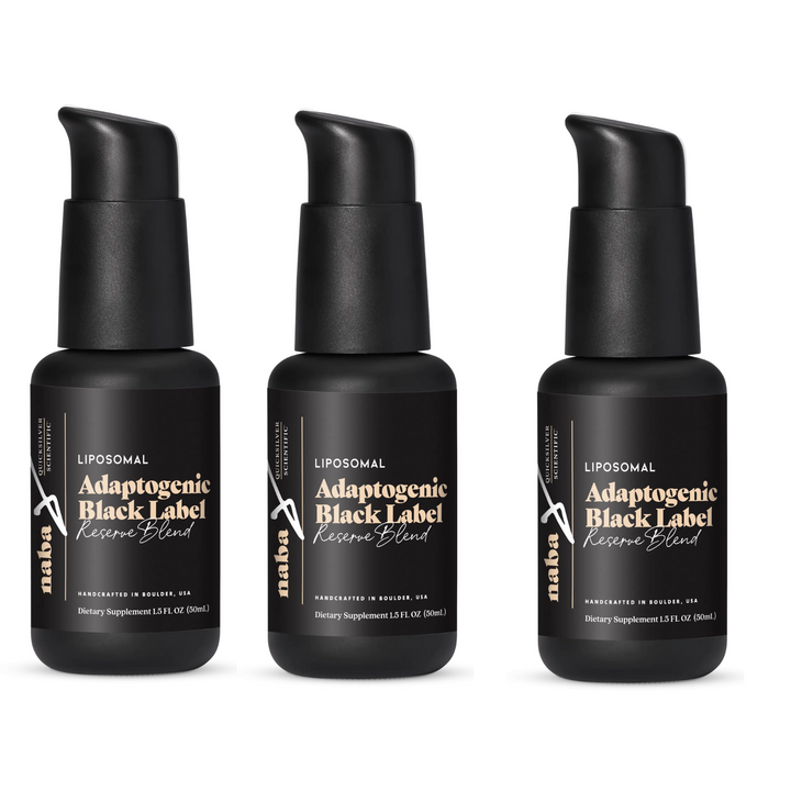 Mezcla de reserva adaptogénica Quicksilver Scientific Black Label, 1.5 onzas líquidas, paquete de 3