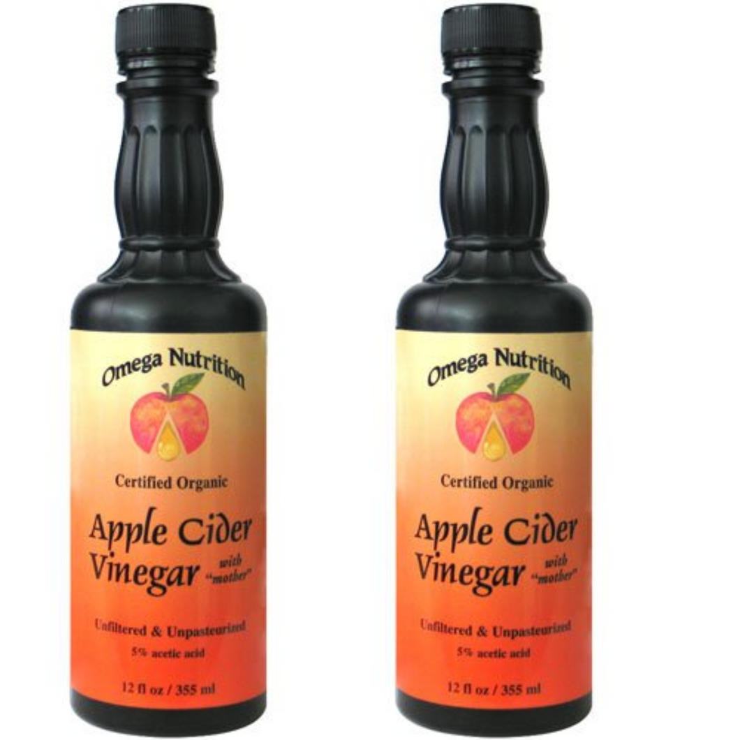 Omega Nutrition Apple Cider Vinegar 12 FL OZ Certified Organic 2 PACK